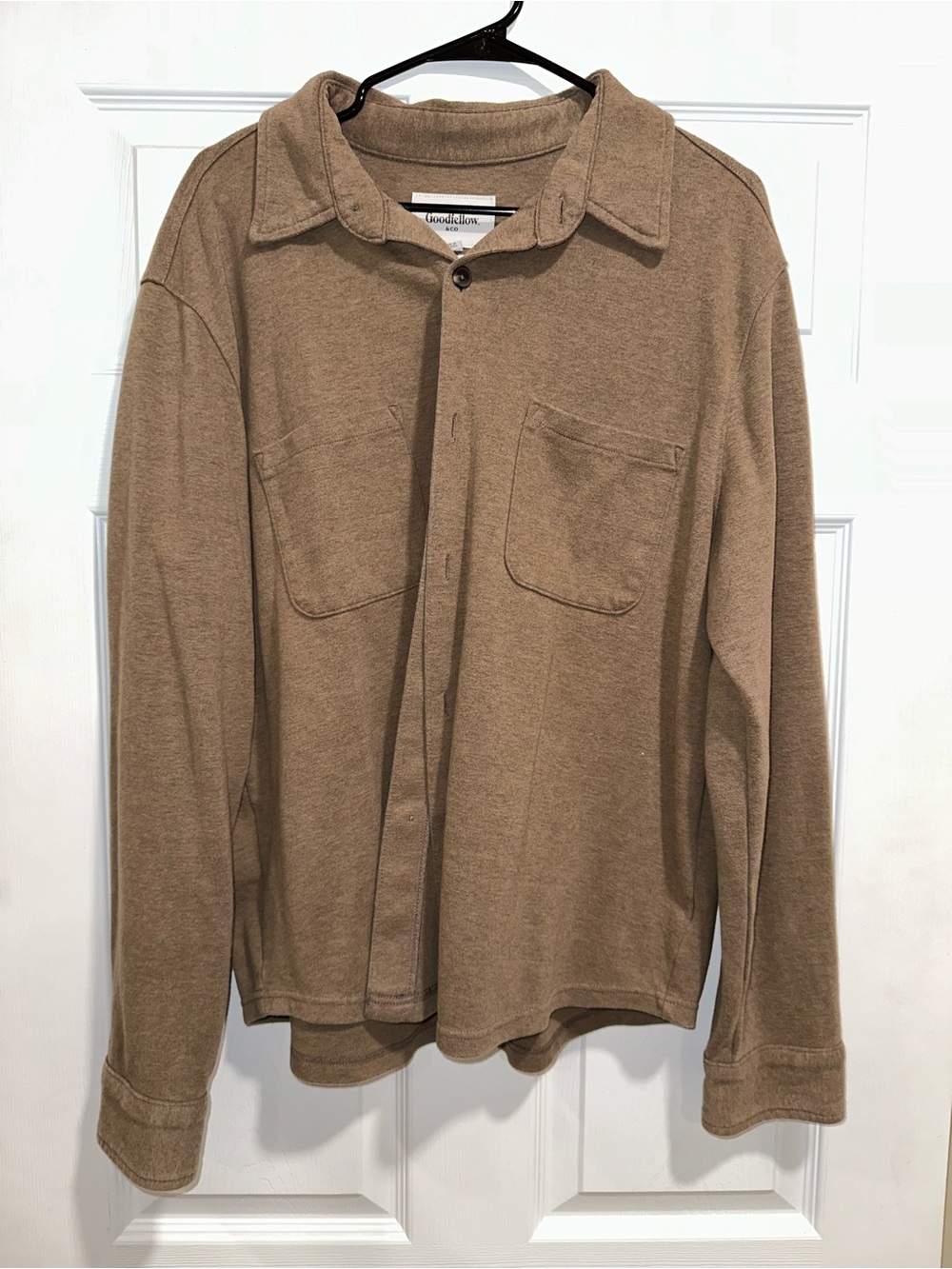 Goodfellow & Co Tan Button-Up Knit Shirt Jacket